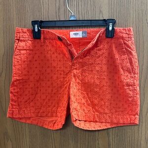 Old Navy Women's Vibrant Orange Flat Front Shorts